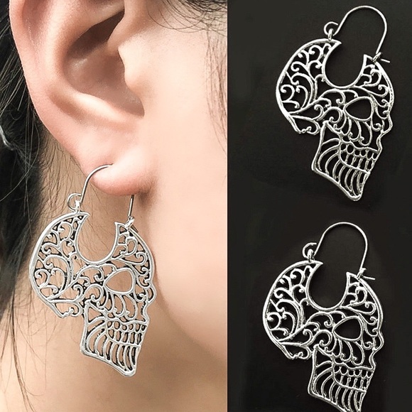 2/$20! Boho Sugar Skull Earrings - Picture 3 of 11